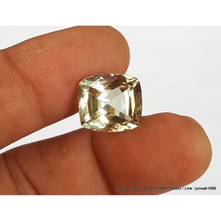 พลอย กรีน อเมทิส { Green Amethyst } 6.86 ct. ขนาด 11.3 x 16.5 x 7.4 mm. พลอยดิบธรรมชาติ ความสะอาดVVS ค่าความแข็ง7 Africa