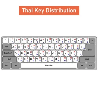 สติกเกอร์ใส ลายตัวอักษรไทย สองสี แวววาว สําหรับติดแป้นพิมพ์แล็ปท็อป