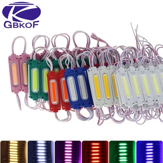 Gbkof โมดูลไฟสตริง LED COB 12V 10 ชิ้น ต่อล็อต 20 ชิ้น 3 ดวง สว่างมาก พร้อมเลนส์ สีขาว IP65 กันน้ํา