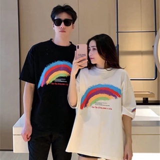 เสื้อยืดโอเวอร์ไซต์ 🌈สกรีนลาย สายรุ้ง