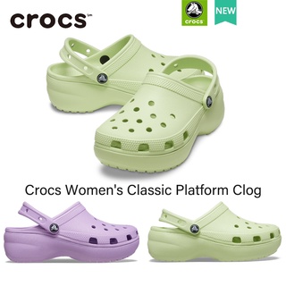 Crocs แท้ CLASSIC PLATFORM CLOG W 4.1 cm  รองเท้าแพลตฟอร์ม คลาสสิก สําหรับผู้หญิง รองเท้าแตะเด็กผู้หญิง 2022206750