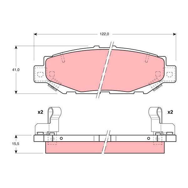 ผ้าดิสเบรคหลัง LEXUS GS300 SC300 SC400 GRANVIA ARISTO CROWN JZS133 JZS147 UZS143 1990- SUPRA JZA80 1