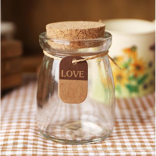 ขวด 100 มล.(4 ใบ)+ไม้ก็อก+ป้าย LOVE+เชือก