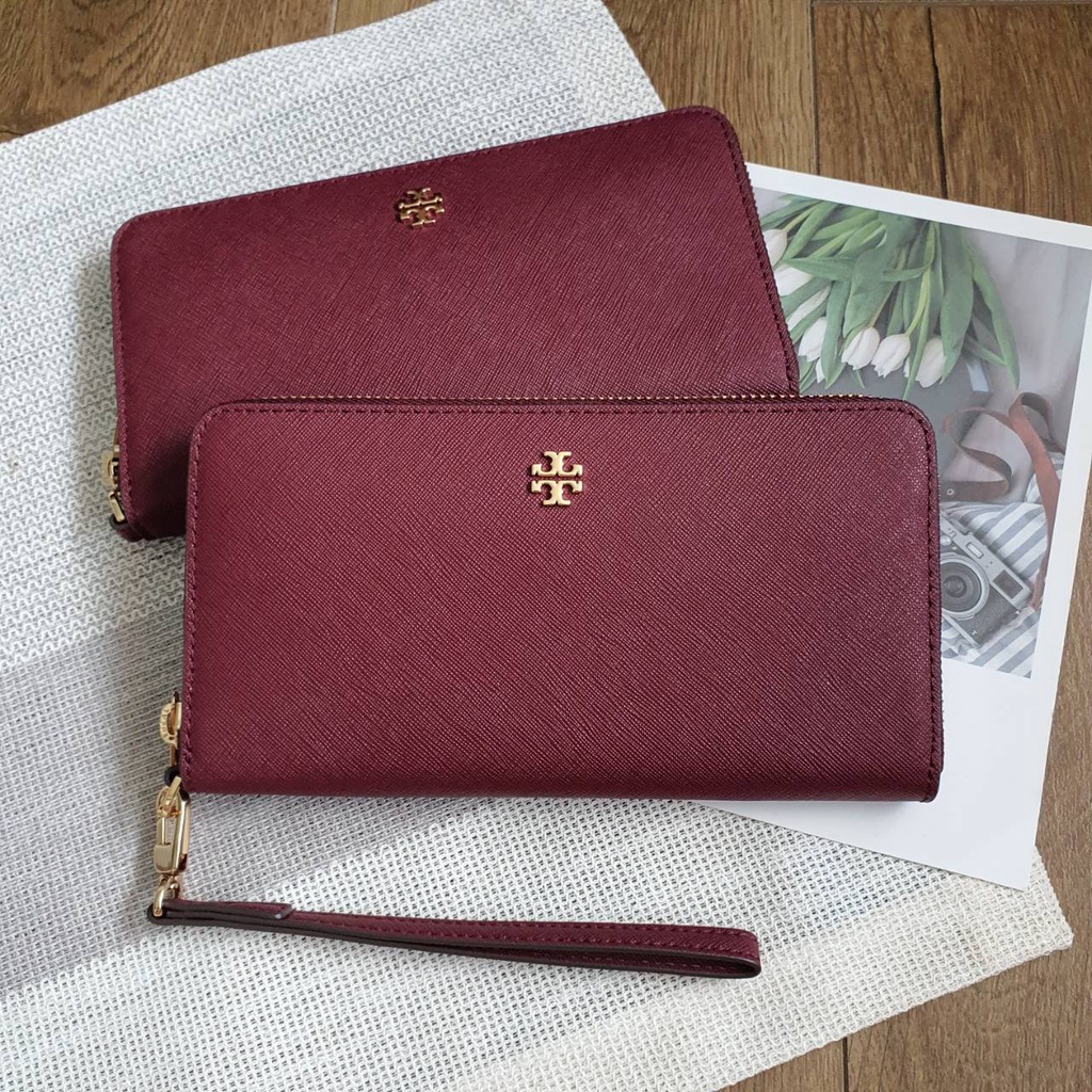 Tory Burch 74179 Emerson Wristlet Zip Continental | Shopee Thailand