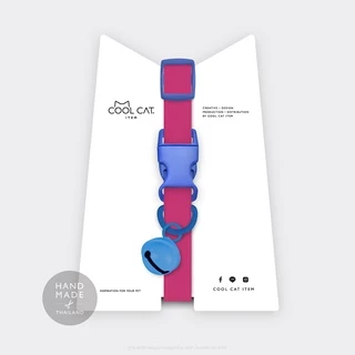 ปลอกคอแมวนิรภัย ยางยืด รุ่น Safe & Soft : เซตสีชมพูเข้ม