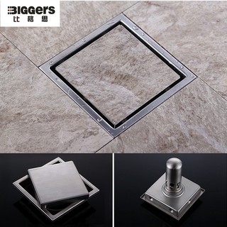 Biggers ที่กรองท่อระบายน้ํา สเตนเลส 304 ทรงสี่เหลี่ยม ขนาด 11x11 ซม. มองไม่เห็น สําหรับห้องน้ํา