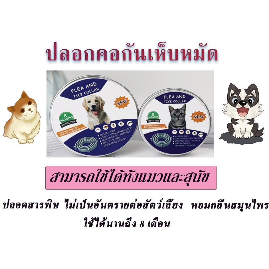 #C022 ปลอกคอกันเห็บ ปลอกคอกันเห็บหมัด พร้อมส่ง ปอกคอกันเห็บหมา ทนนาน8เดือน สำหรับสุนัข แมว