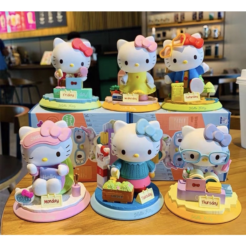 เซ็ต 6 โมเดล คิตตี้ hello kitty lovely week งานแท้