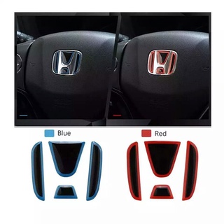 สติกเกอร์คาร์บอนไฟเบอร์ ลายโลโก้ สําหรับติดตกแต่งพวงมาลัยรถยนต์ Honda civic CRV accord 2003 2007 2020 4 ชิ้น