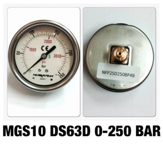 เพรสเชอร์เกจ เกจวัดแรงดัน เกจลม เกจน้ำ เกจน้ำมัน  0-250 bar ขนาดหน้าปัด 2.5 นิ้ว Pressure Gauge