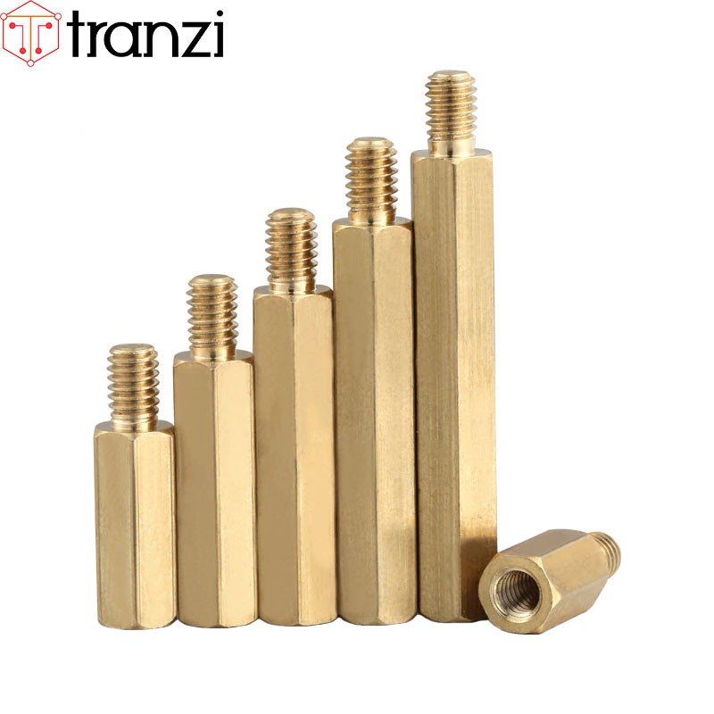 M4x5+6 ~ M4x55+6 เสาสกรูหกเหลี่ยมชายและหญิงทองแดง