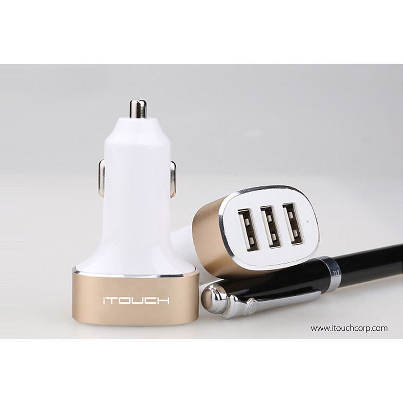 เครื่องชาร์จในรถยนต์ iTouch iPower DC-3 (สีดํา/ทอง)