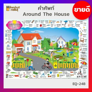 Around The House #EQ-248 ภาพโปสเตอร์ โปสเตอร์ คำศัพท์ รอบตัว ชีวิตประจำวัน ภาษาอังกฤษ / ไทย