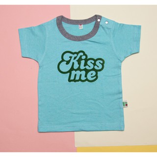 PP-126 เสื้อเด็ก เสื้อเด็กเล็ก เสื้อยืด เสื้อสีฟ้า Kiss me