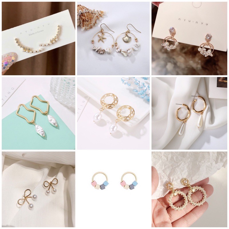 ต่างหูแฟชั่น ต่างหูสไตล์เกาหลี ชุดที่ 1 พร้อมส่ง