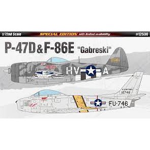 Academy Model 1/72 AC12530 P-47D & F-86E "GABRESKI"