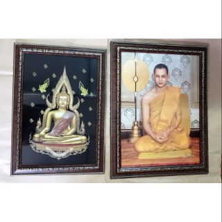 (ได้2บาน) พระพุทธชินราช กรอบ รูปใส่กรอบ พร้อมกระจก