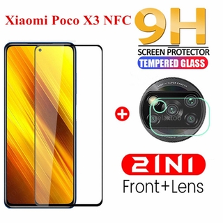 ฟิล์มกระจกกันรอยหน้าจอฟิล์มกระจกนิรภัยกันรอยหน้าจอ 2 In 1 สําหรับ Back Camera Lens Protector Film For Xiomi Xiaomi Pocophone Poco X3 NFC X3NFC Screen Protector Tempered Glass on Poco phone X3 NFC POCOX3 Pro Glass Film