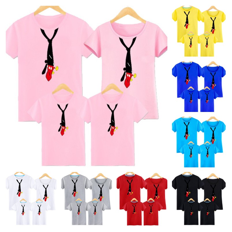 8 สีผ้าฝ้าย 100% Disney Mickey Minnie Family Tee Family T เสื้อ Family Matching Set