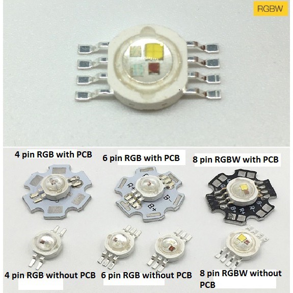 ชิปหลอดไฟ LED พลังงานสูง 3*1W 3*3W RGB 4*3W RGBW 4PIN 6PIN 8PIN 10 ชิ้น
