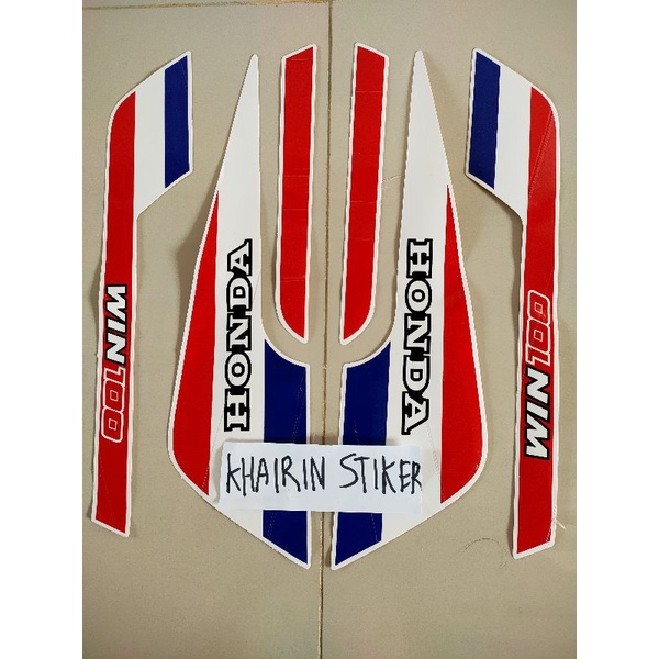 MERAH Honda win 1991 91 สติ๊กเกอร์แถบน้ําเงินแดง