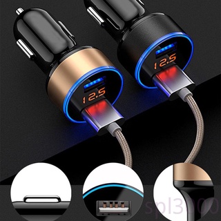 Spl-Car Charger 5V 3.1A อะแดปเตอร์ชาร์จโทรศัพท์มือถือแบบ Dual Usb หน้าจอ Led สําหรับรถยนต์