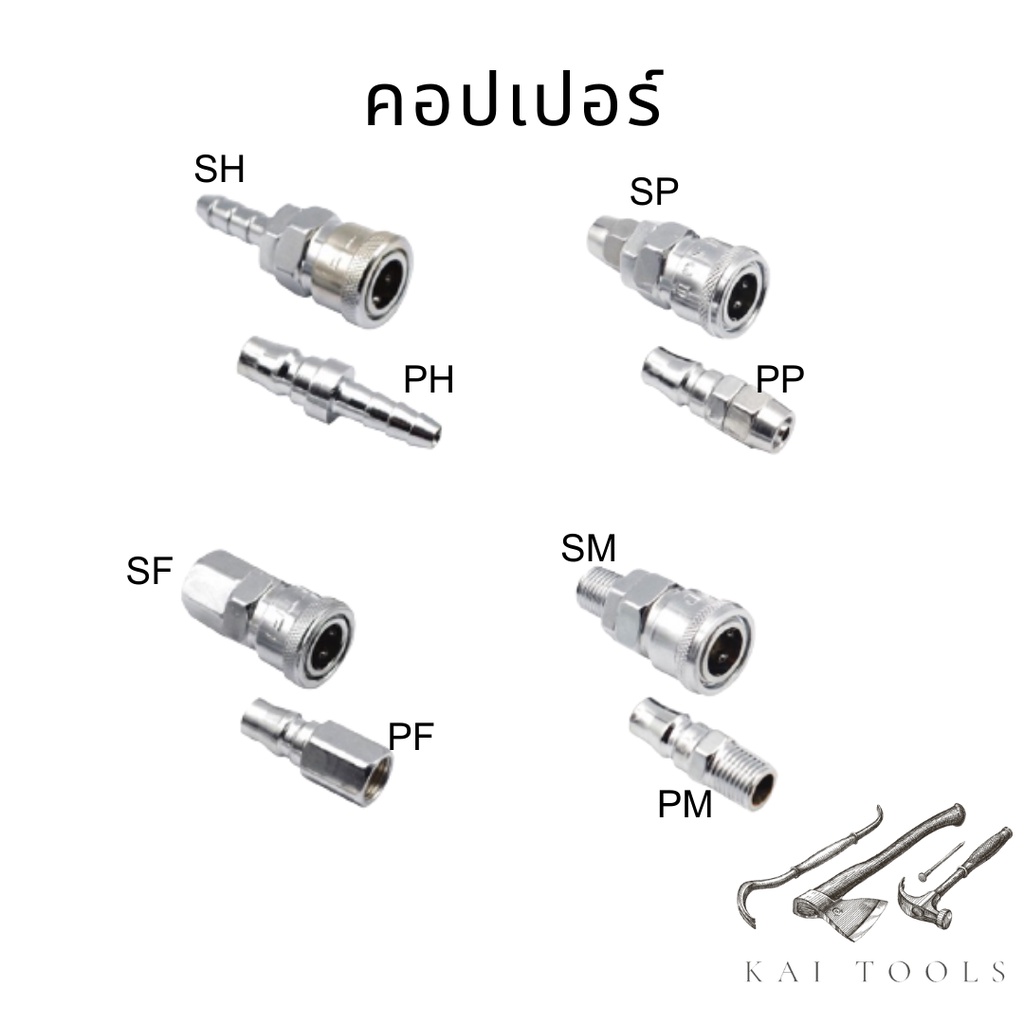ข้อต่อลมสวมเร็วคอปเปอร์ คอปเปอร์สวมสายลม ข้อต่อคอปเปอร์ลม คอปเปอร์ลม (ราคาต่อชิ้น)