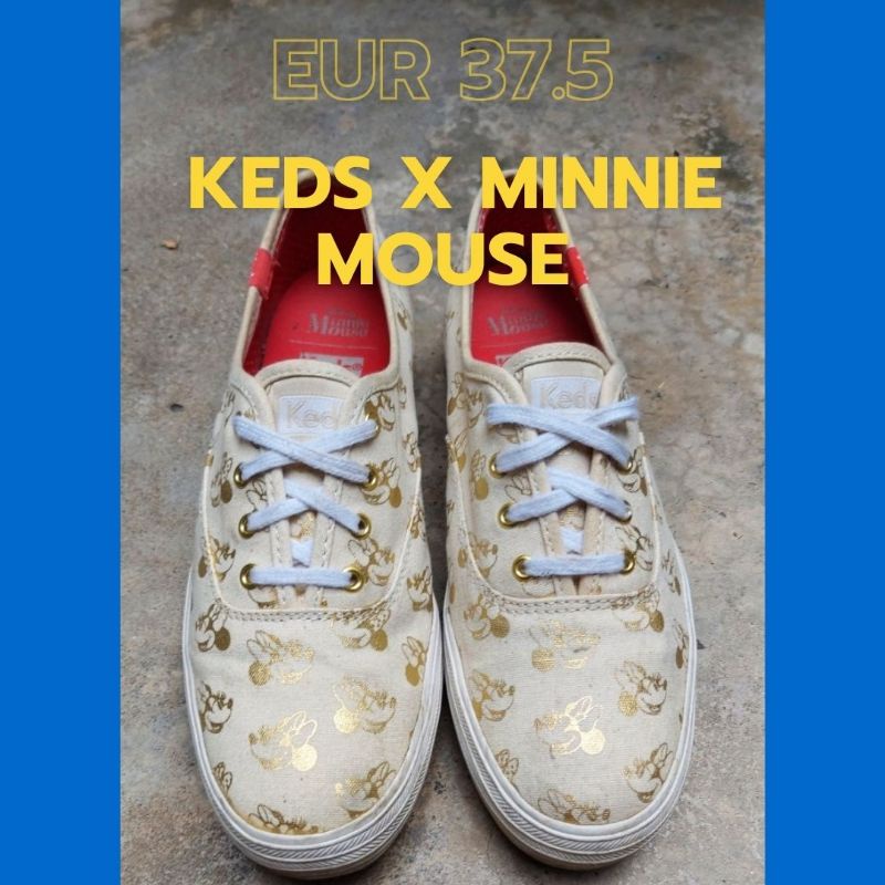 รองเท้าผ้าใบ KEDs x Minnie mouse มือสอง แม่ค้าใส่เอง  SIZE 👢🥾 UK4ครึ่ง🥾👢  EUR 37ครึ่ง👢🥾7M