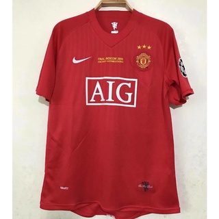 เสื้อกีฬาแขนสั้น ลายทีมฟุตบอล Manchester United 2008 League แห้งเร็ว AAA สไตล์เรโทร สําหรับ Samsung S-XXL