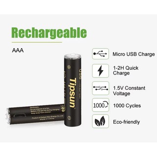 ถ่านชาร์จ 4 ก้อน AAA Batery 1.5V 600mWh Rechargeable (4 pcs/pack) ถ่านชาร์จขนาด AAA จำนวน 4 ก้อน/แพ็ค พร้อมสายชาร์จ 4หัว