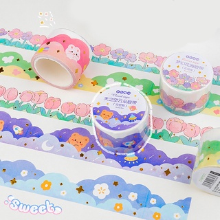 สติกเกอร์เทป ลายก้อนเมฆน่ารัก สีบรอนซ์ แบบสร้างสรรค์ สําหรับตกแต่งไดอารี่ DIY