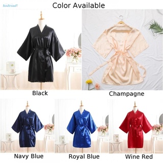 【HODRD】Mens Silk Satin Nightwear Long Robes Summer Wrap Gown Bathrobe Nightgown Pajamas Loose Sleepwear【Fashion Woman Men】