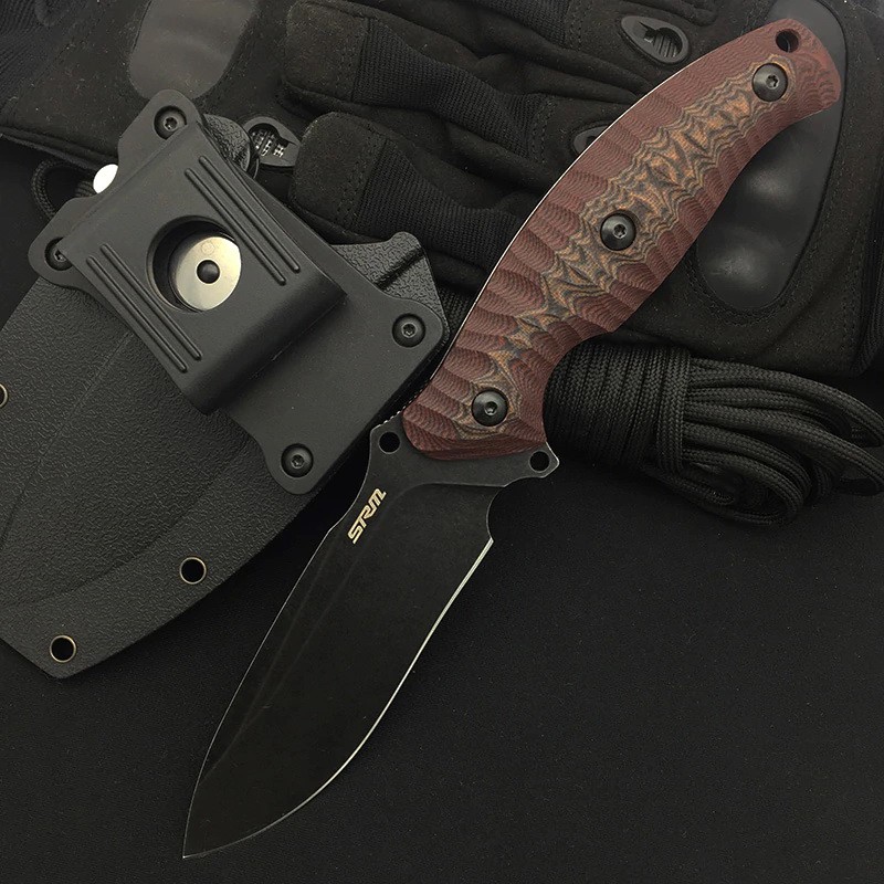 มีดแคมป์ มีดใบตาย มีดสนาม Sanrenmu S745 ของแท้ ใบ 4" เหล็ก SANDVIK 14C28N ด้าม G10 พร้อมเคส ABS อย่า