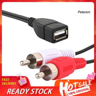 【พร้อมส่ง】ซ็อกเก็ต Usb A ตัวเมีย เป็น 2 RCA ตัวผู้ ยาว 1.5 ม.