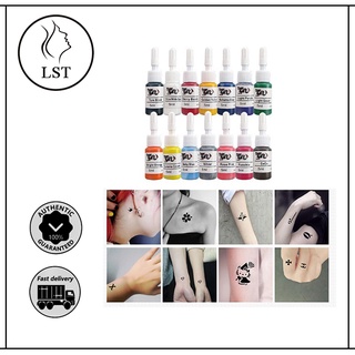 【ราคาถูกคุณภาพดี】 5ml x 14bottles Tattoo Ink Pigments ลายชุดหมึก Body Tattoo Pigment set คงทนหมึกสี long-lasting tattoo