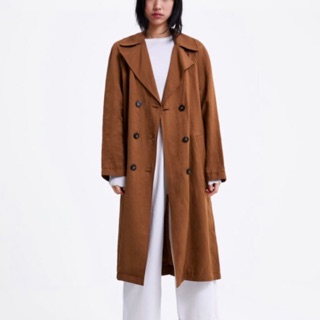 ZARA Long Trench Coat สี Brick 3811/040 ไซส์ XS