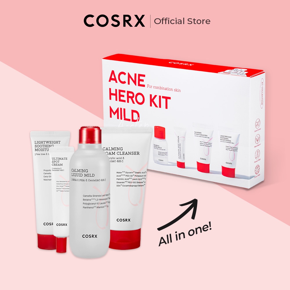 COSRX AC Collection Acne hero kit Mild 4 steps /Cleanser 20ml, Mild