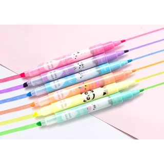 🌈ปากกาไฮไลท์✨ชุดปากกาเน้นข้อความ มาร์กเกอร์การ์ตูน✅ สีหวานพาสเทล เหมาะสำหรับจดเรียน จดเลคเชอร์