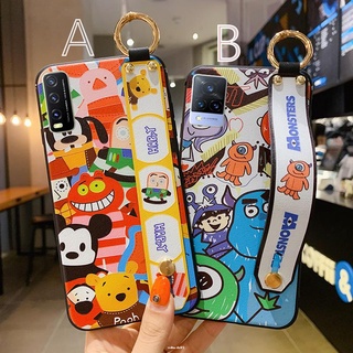 เคส-For OPPO Reno 6 A16 A54 A74 A94 A15 A93 Reno 5 Reno 6Z Reno 4 A53 A31 A12 A73 A92 A52 F7 A91 A5 2020 Reno 2f F11 pro A7 A16 Reno 2 A3S F9 F7 F5 A5S A9 2020 Cartoon Wristband Phone Case|GNC