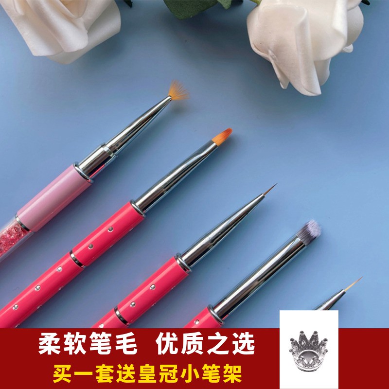 ☊Little Daisy Quick Nail Pen Freebaking Nail Polish Tool Brush Set PointPoint Pen Doublehead