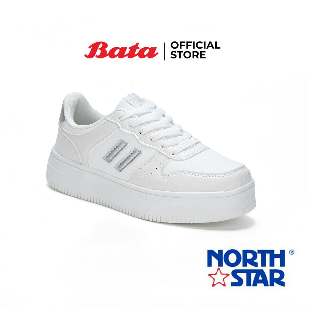 Bata บาจา ยี่ห้อ North Star รองเท้าผ้าใบ (สนีคเคอร์) แบบผูกเชือก รองเท้าผ้าใบแฟชั่น ร้องเท้าลำลอง สำหรับผู้หญิง รุ่น DAVE สีขาว 5311028