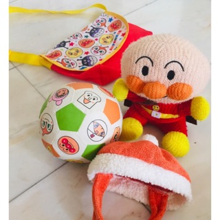 🤗อันปังแมน 3 ชิ้น🌈 Used🤡Anpanman  👶ขายเหมา 3 อย่าง  บอล ตุ๊กตา กระเป๋าสะพายข้าง สะอาดสะอ้าน พร้อมส่ง🎉