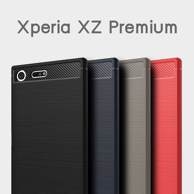 เคส สำหรับ Sony Xperia XZ Premium Carbon Fiber Metallic 360 Protection TPU Case