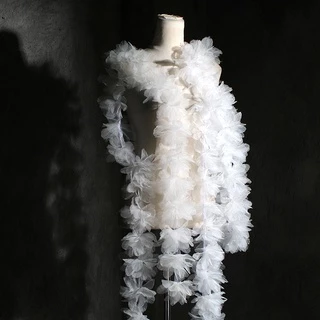 ผ้าลูกไม้ ปักลายดอกไม้ 3D สําหรับตกแต่งเสื้อผ้า 10 ชิ้น