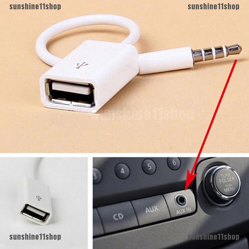 Ss&3.5 มม. ตัวผู้ aux ปลั๊กเสียง แจ็ค ไปยัง usb 2.0 ตัวเมีย แปลง สายเคเบิล รถ