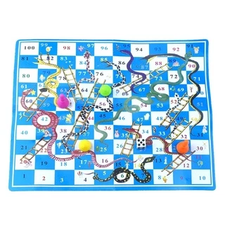 ของเล่นเกมบันไดงู ขนาดเล็ก พกพาสะดวก ของเล่นเสริมพัฒนาการ เกมงู ของเล่นลูกเต๋า เกมส์ เกมส์บันไดงูเล่นได้หลายคน
