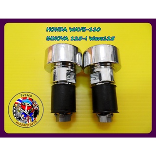 น็อตปลายแฮนด์ HONDA WAVE-110,INNOVA 125​-I Wave​125 (สีชุบโครเมียม) Hand​ Grip​ bar​ End