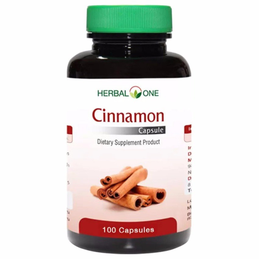 Herbal One Cinnamon อ้วยอันโอสถ ผง อบเชย 100 แคปซูล