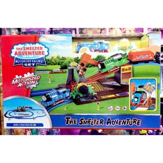 รถไฟ โทมัส ใส่ถ่าน มีเสียง มีไฟ #THOMAS &amp; FRIENDS  RAILWAY HIGHWAY SET รถไฟโทมัส+ราง มีไฟ มีเสียง รางใหญ่ หัวขบวนรถคันให