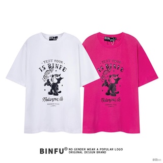 【🔥🔥】005BINFU แอนิเมชั่นการ์ตูนรูปแบบการพิมพ์ 2022 ฤดูร้อนใหม่หลวมเสื้อยืดแขนสั้นผู้ชายและผู้หญิง ins tide